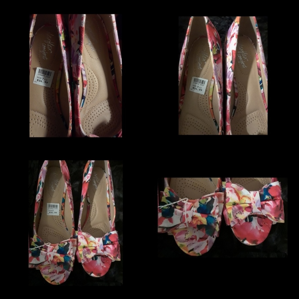 LAST PAIR!! FLORAL WEDGES w/Bow 🌹🏵💮🌸 - Picture 4 of 6